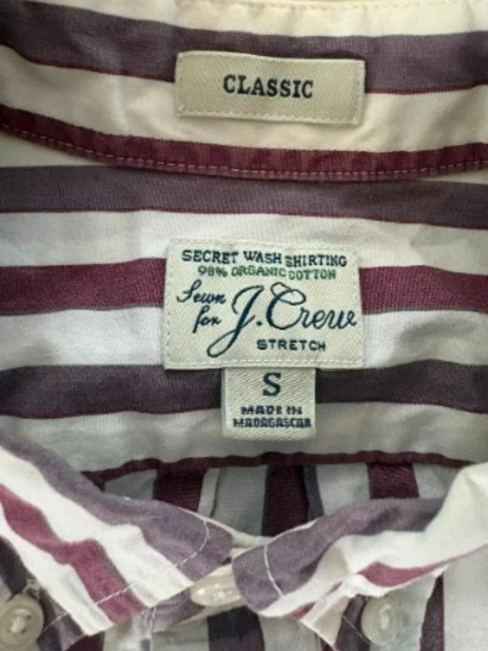 Mens J Crew Short Sleeved Button Down Striped Shirt